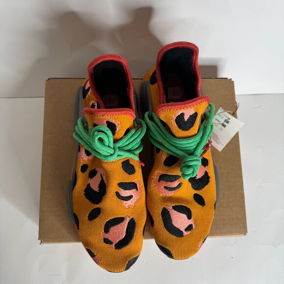NEW Adidas sneakers Hu NMD Pharrell Williams "Animal Print" Orange size 9.5 - Picture 6 of 6